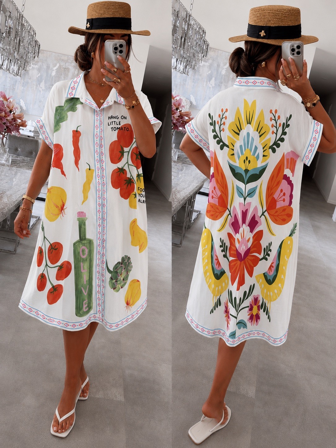 Mayorista ISSYMA - Vestido camisero oversize estampado de verano