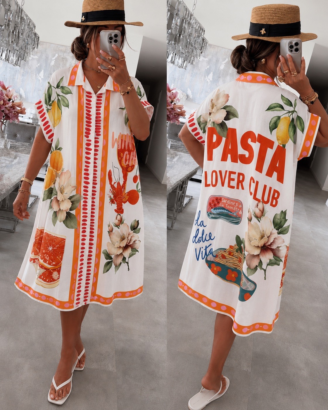 Mayorista ISSYMA - Vestido camisero oversize estampado de verano