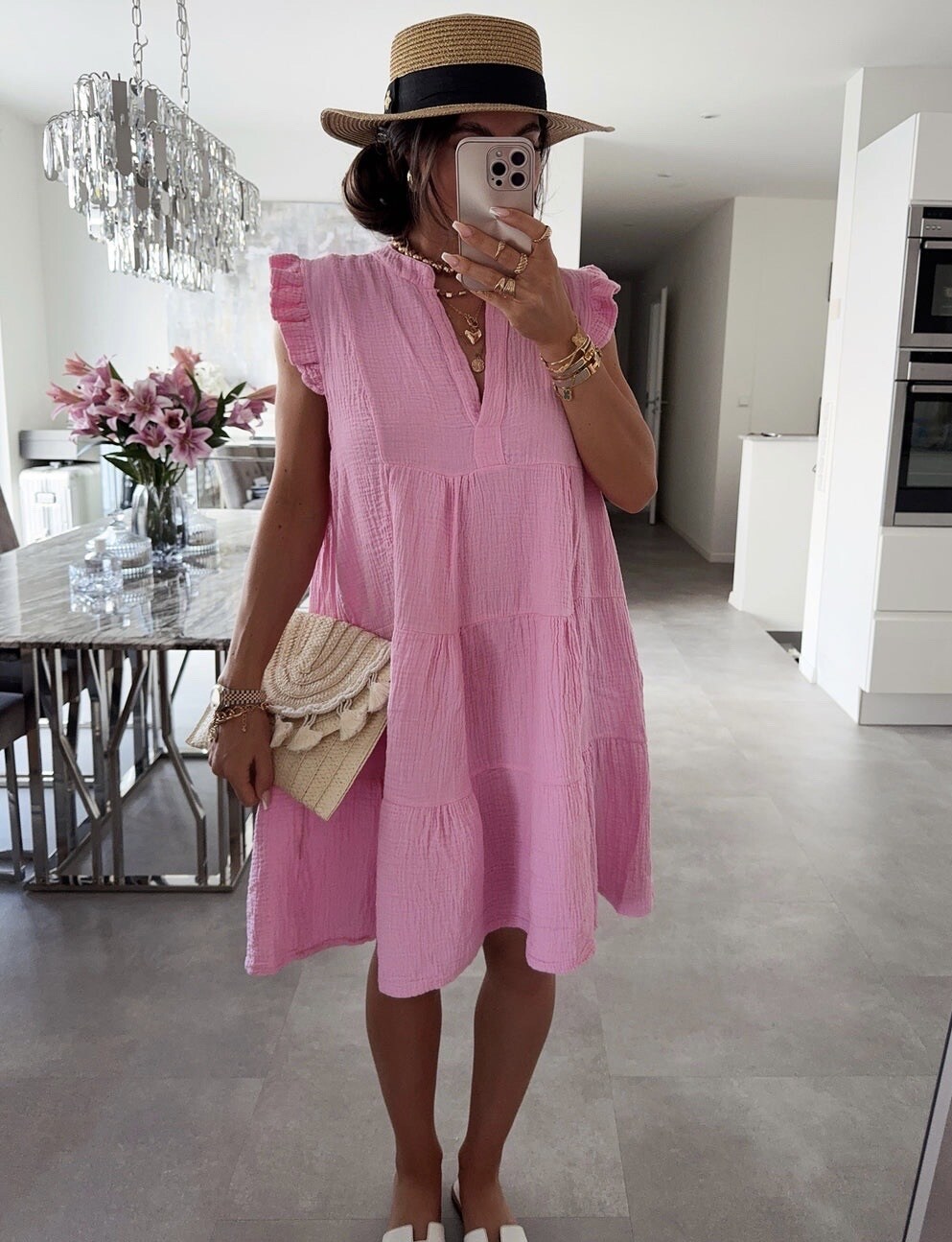 Großhändler ISSYMA - Kleid aus Baumwollgaze mit Rüschen – Fließender und eleganter Schnitt