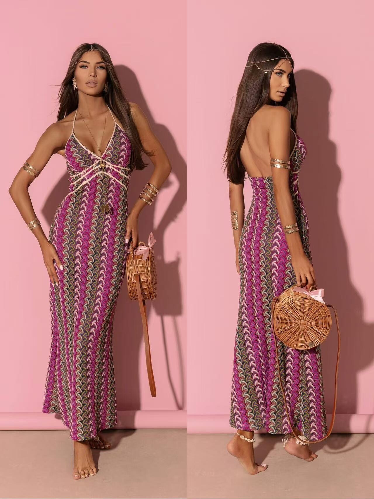 Wholesaler ISSYMA - Bare back printed dress
