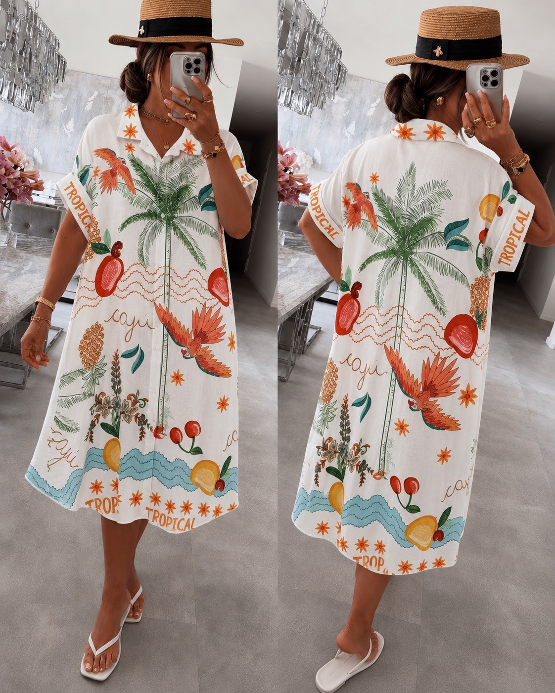 Mayorista ISSYMA - Vestido camisero oversize estampado de verano