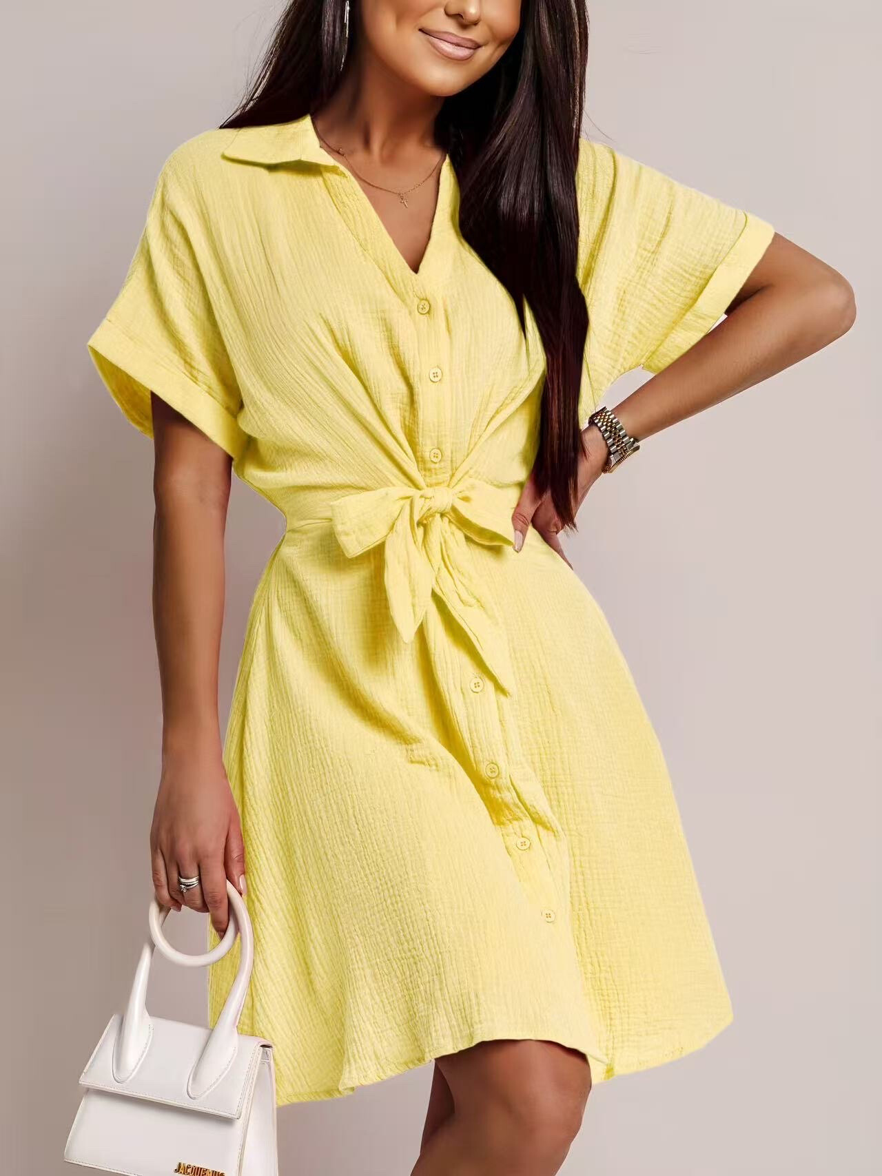 Wholesaler ISSYMA - Cotton gauze shirt with belt to knot