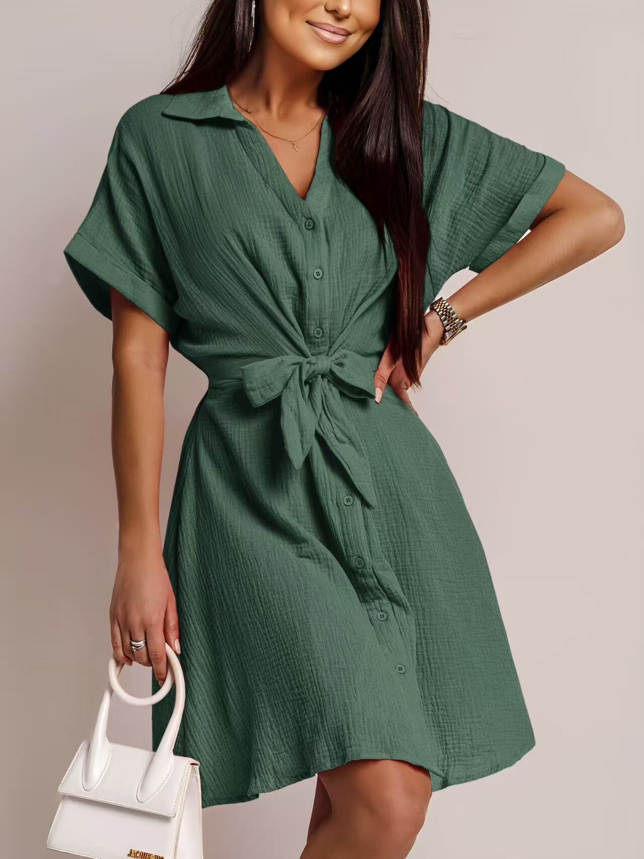 Wholesaler ISSYMA - Cotton gauze shirt with belt to knot