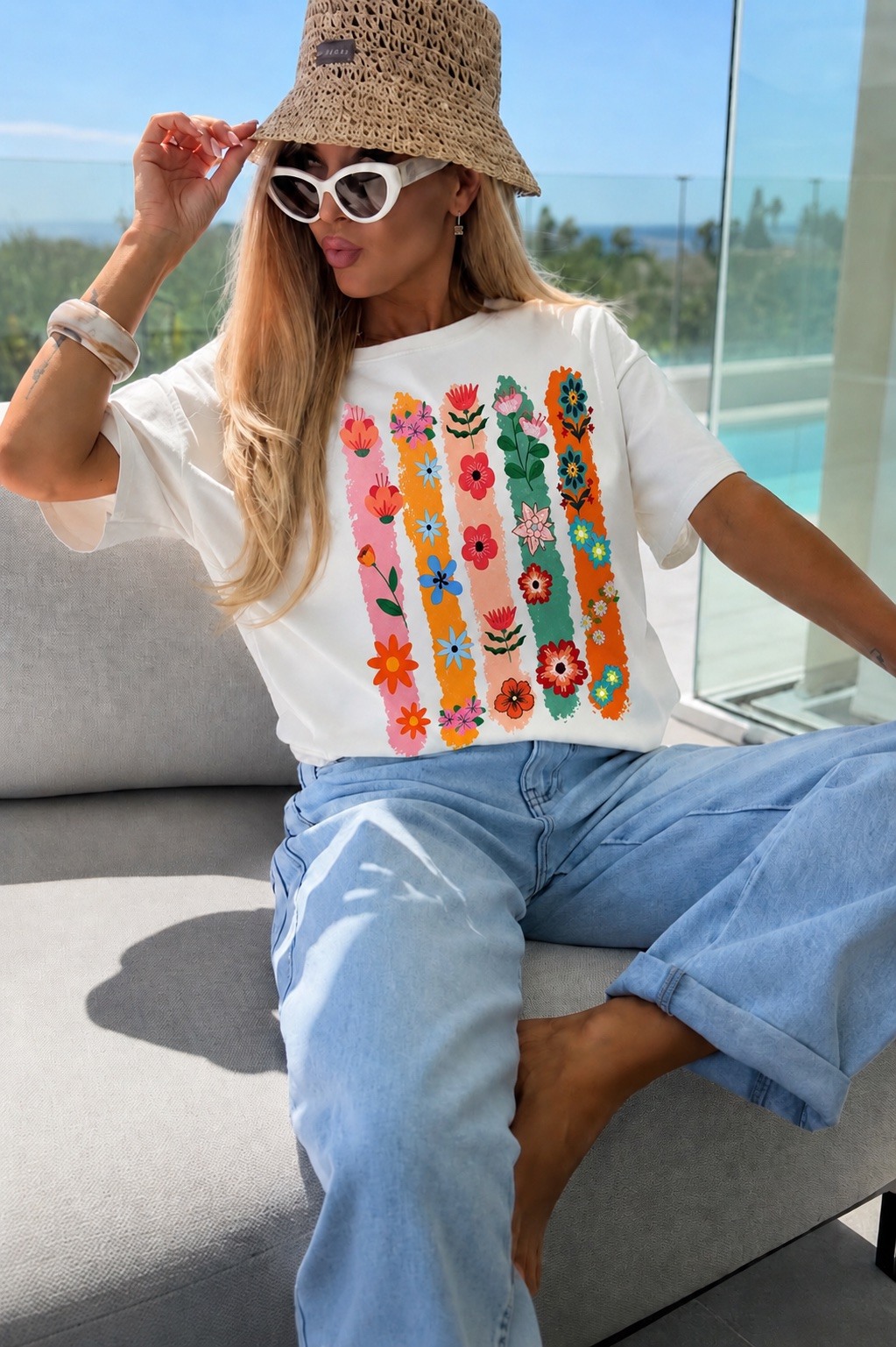 Großhändler ISSYMA - Trendiges bedrucktes Baumwoll-T-Shirt, Premiumqualität