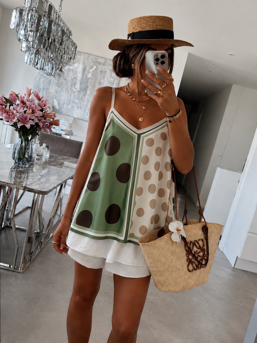 Großhändler ISSYMA - Trägertop aus Satin mit Polka-Dot-Print