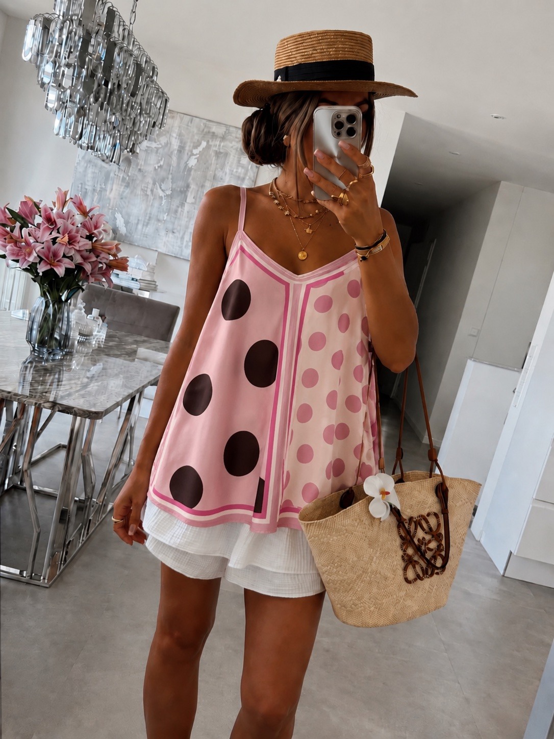 Mayorista ISSYMA - Top tirantes raso estampado lunares