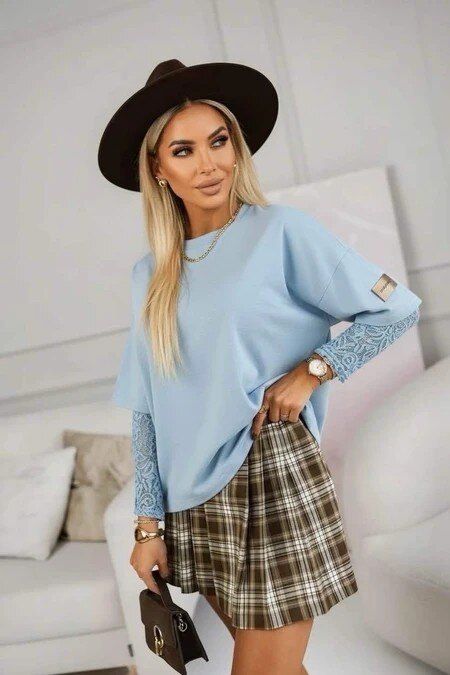 Grossiste ISSYMA - Top manches dentelle avec patch