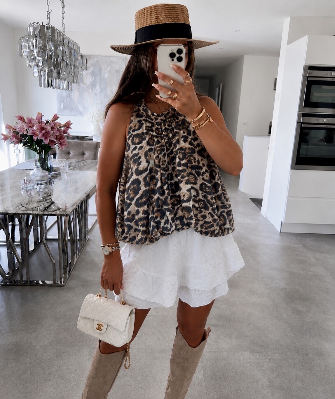 Mayorista ISSYMA - Top sin mangas con lazo en la espalda y estampado de leopardo
