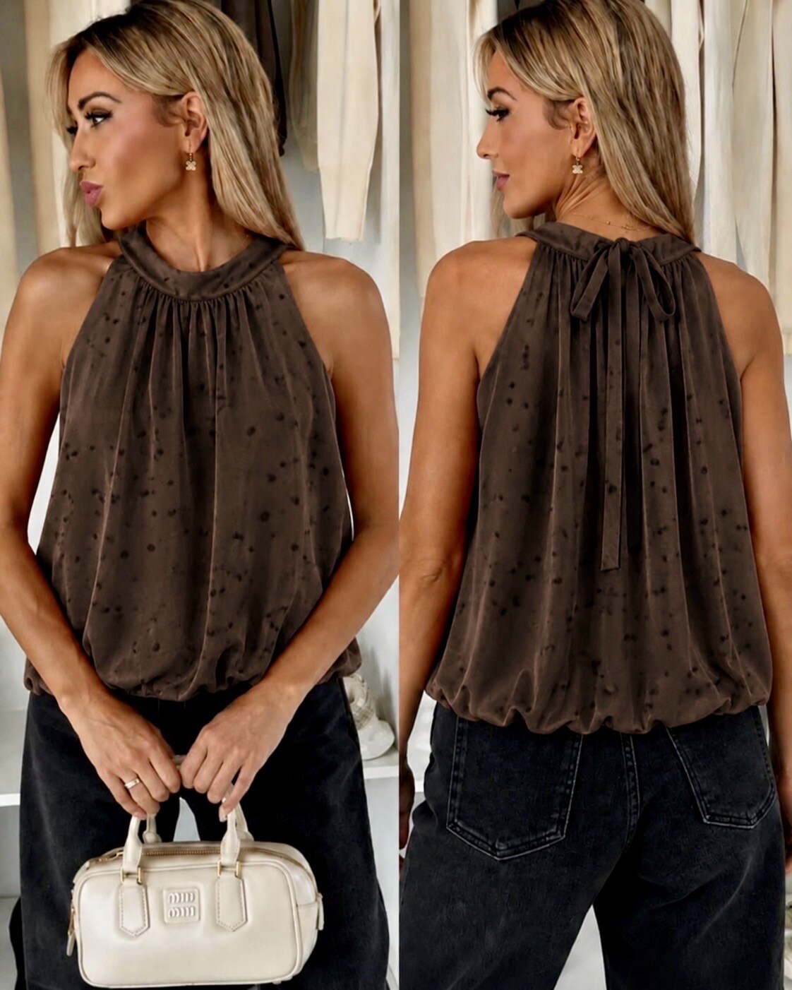 Wholesaler ISSYMA - Polka dot top with back bow