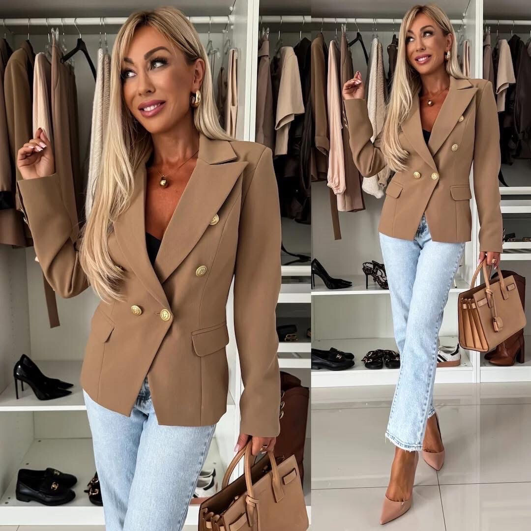 Grossista ISSYMA - Elegante giacca blazer a doppio petto con fodera