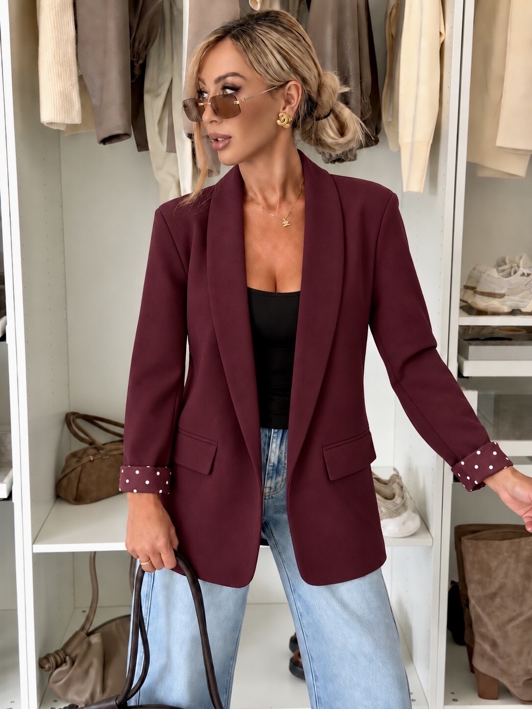 Großhändler ISSYMA - Blazer mit Punkt-Revers und Futter