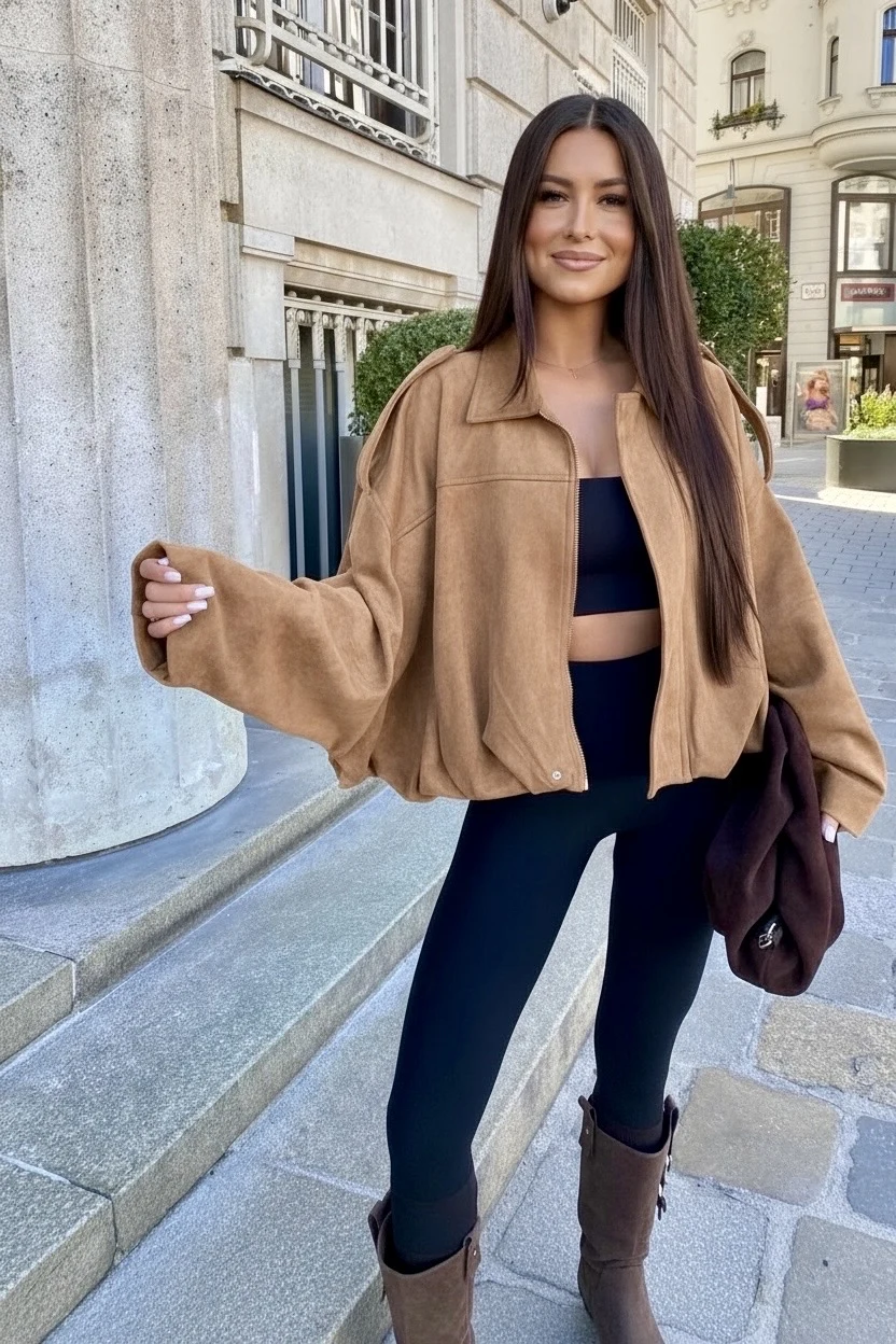 Veste virale avec doublure effet daim ultra tendance