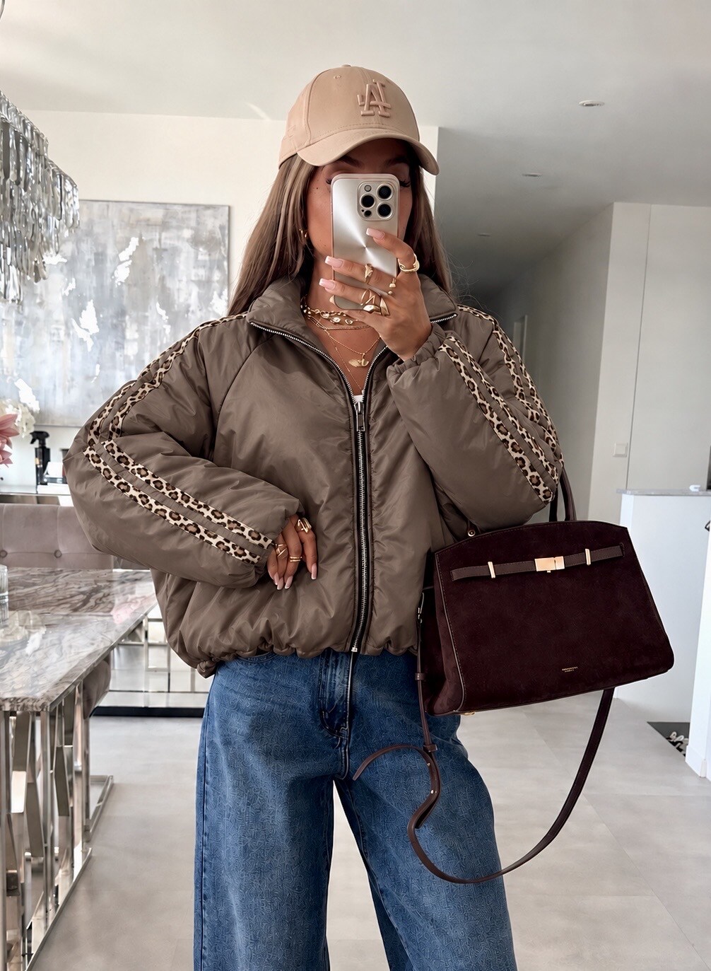 Mayorista ISSYMA - Chaqueta bomber con cremallera, mangas abullonadas y franjas de leopardo