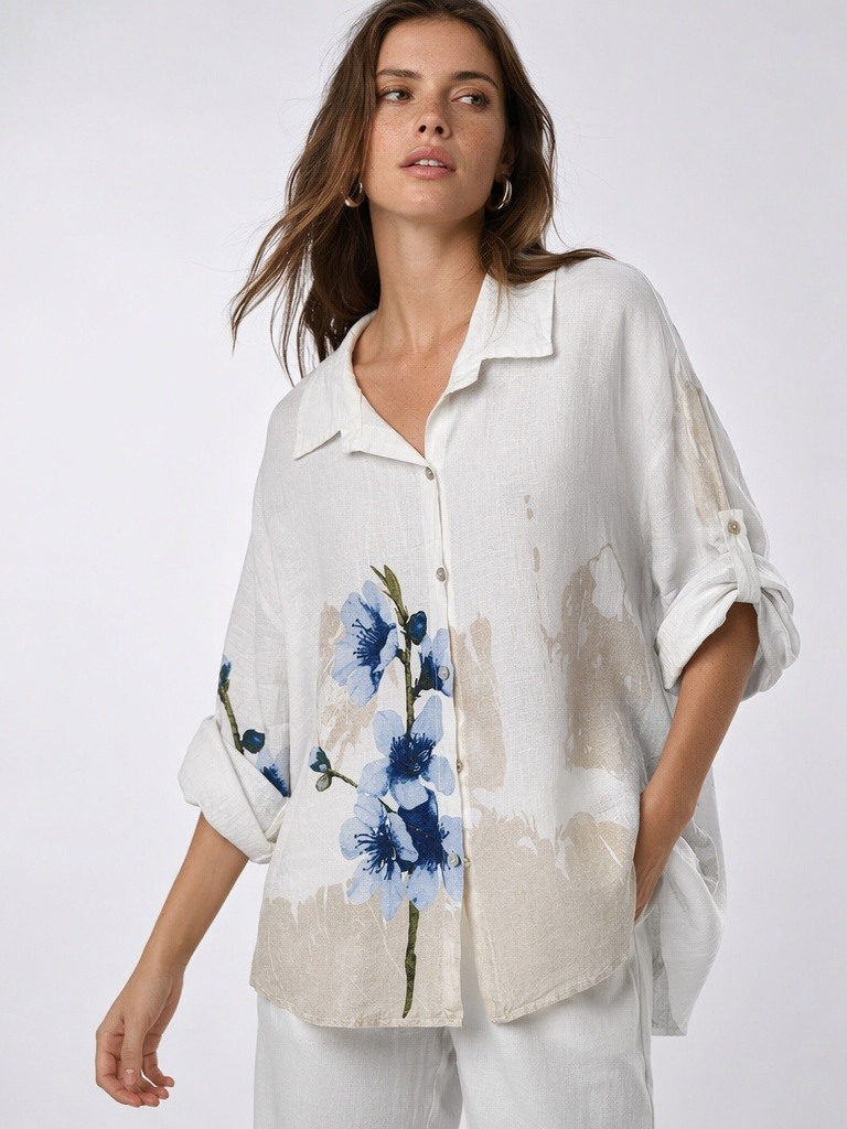 Wholesaler IT FASHION MODA - Women's pure linen shirt