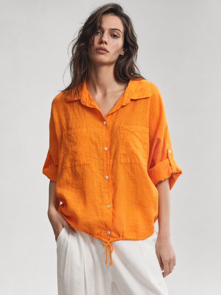 Wholesaler IT FASHION MODA - Short shirt in pure linen