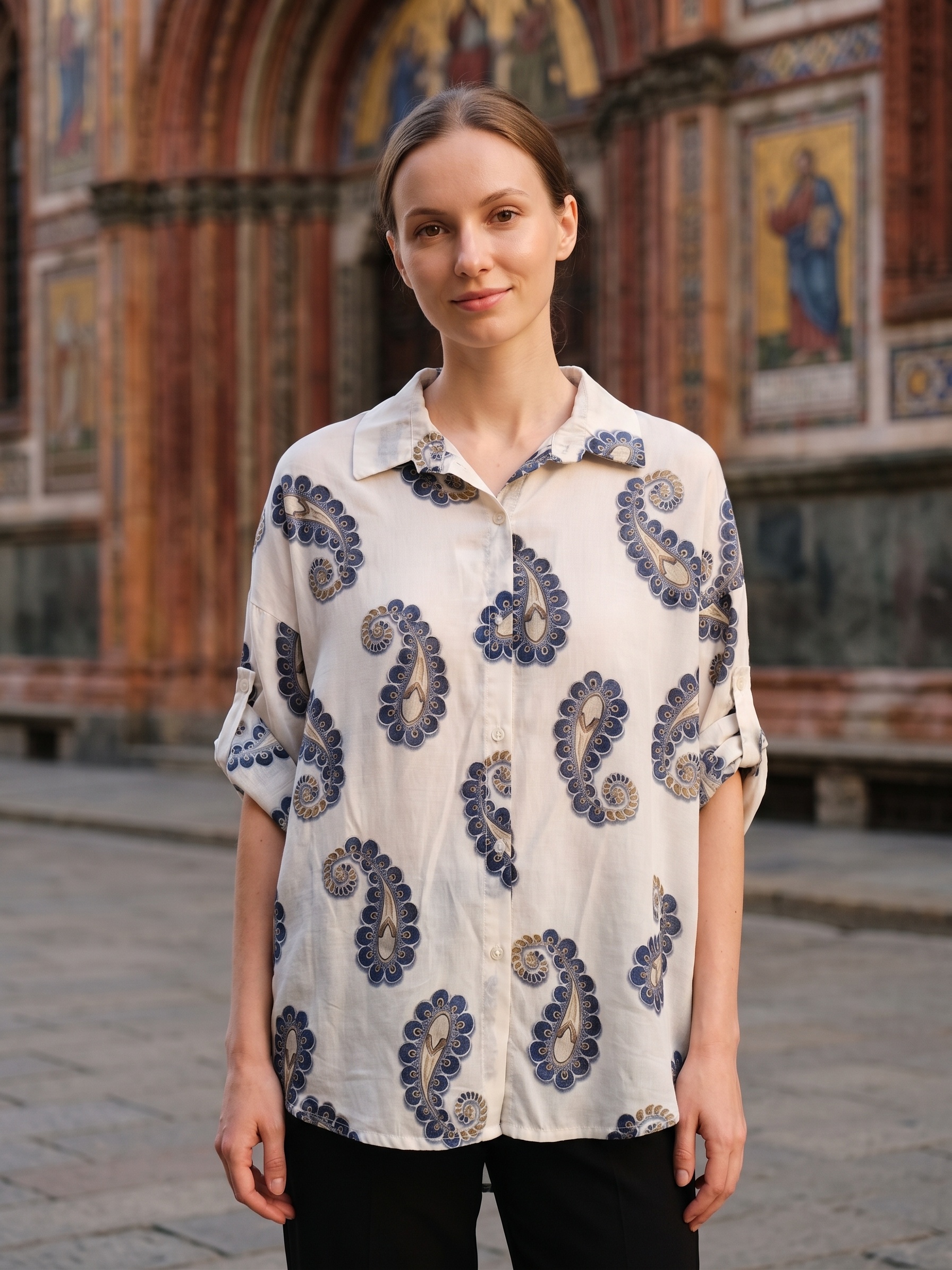 Wholesaler IT FASHION MODA - WOMEN'S LYOCELL SHIRT LONG 70CM WIDE 60CM