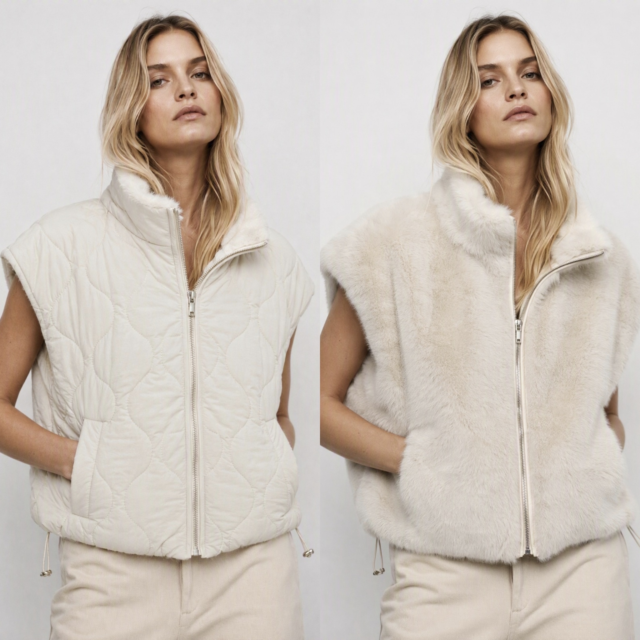 Wholesaler IT FASHION MODA - WOMEN'S REVERSIBLE FUR VEST