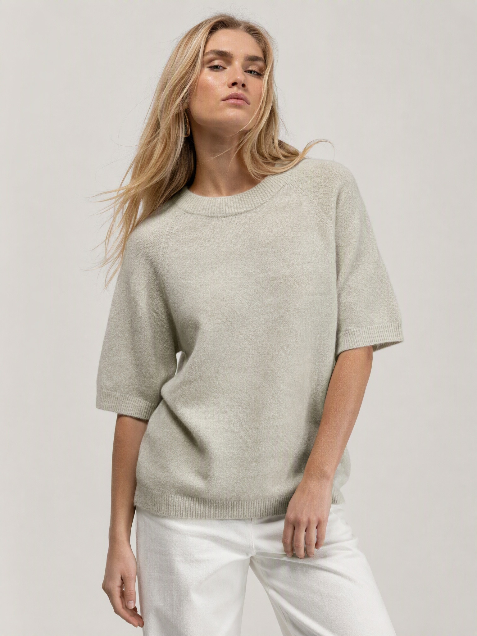 Wholesaler IT FASHION MODA - Women's three-quarter sleeve sweater in alpaca wool blend
