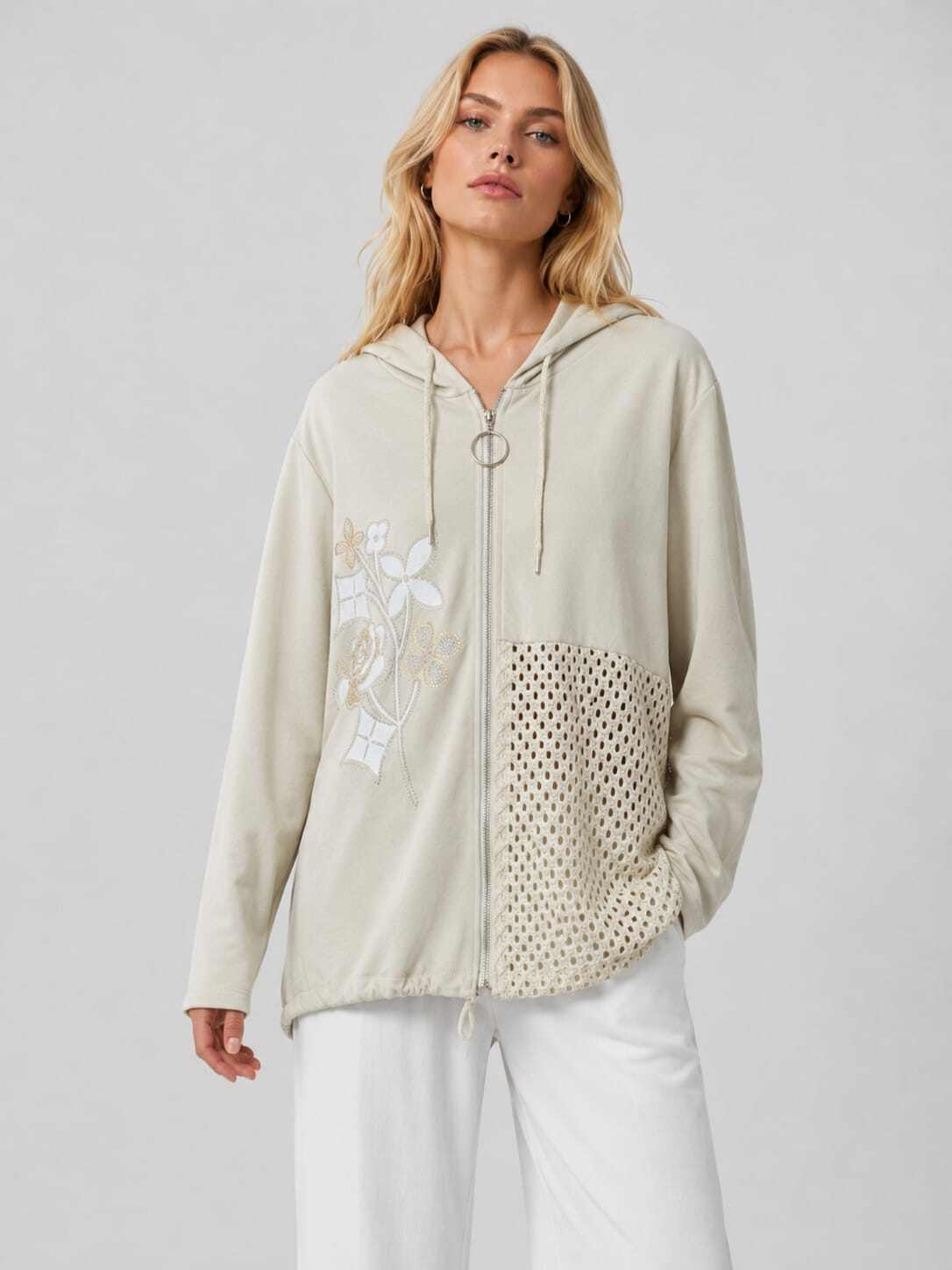 Grossista IT FASHION MODA - Felpa primo peso autunno inverno a zip con cappuccio