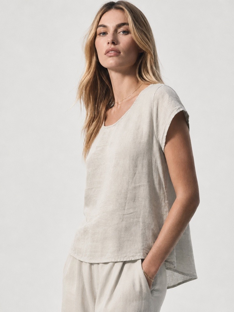 Wholesaler IT FASHION MODA - Pure linen tank top