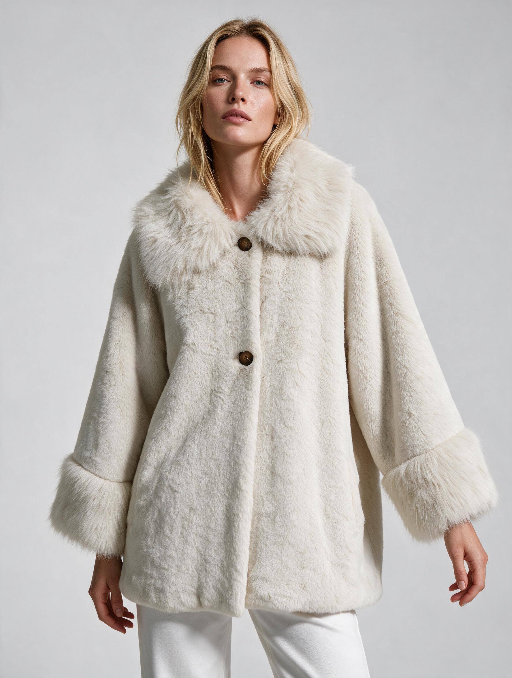 Wholesaler IT FASHION MODA - Women's fur jacket in large size