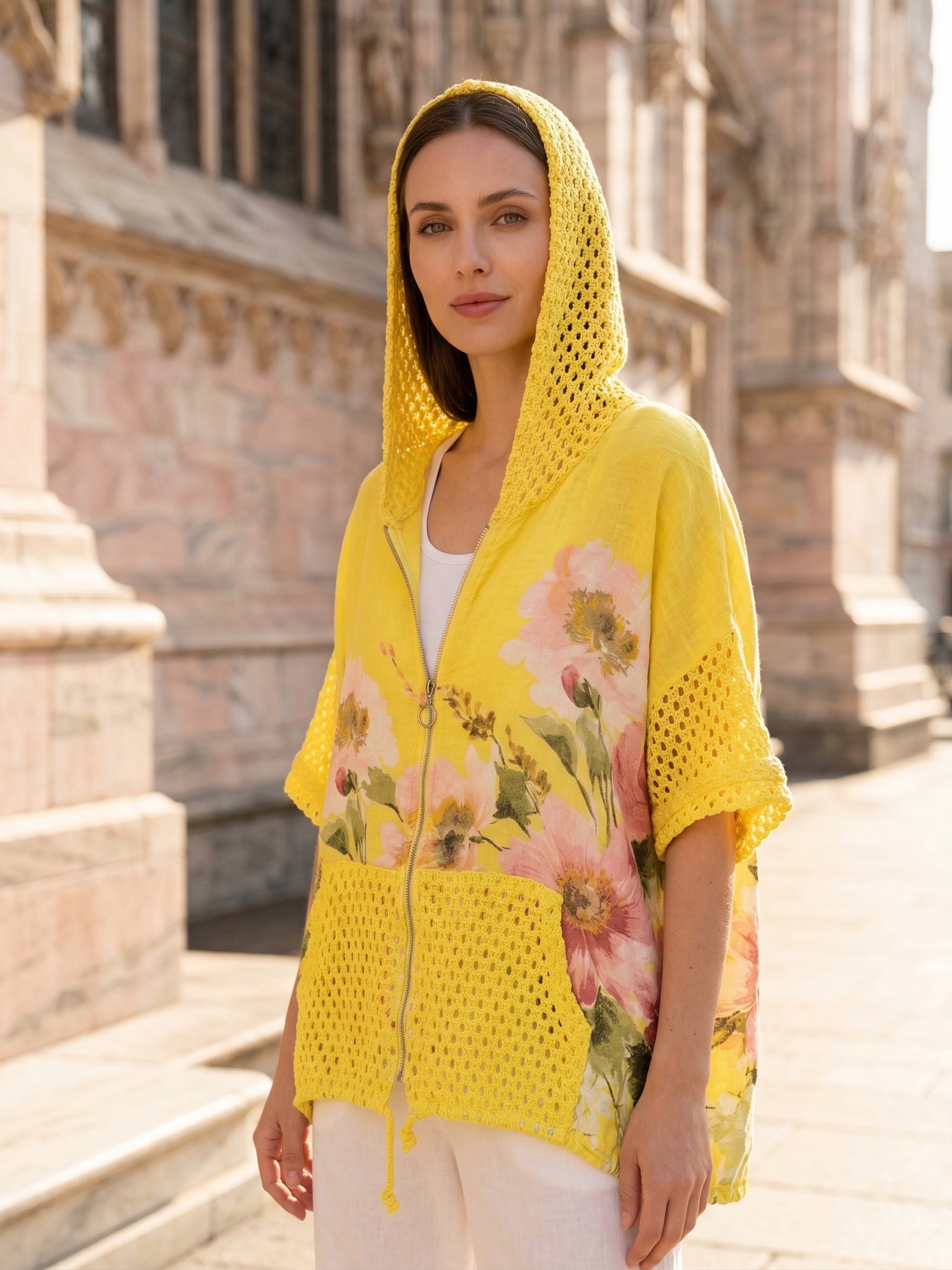 Wholesaler IT FASHION MODA - LINEN JACKET LENGTH 65CM WIDTH 60CM