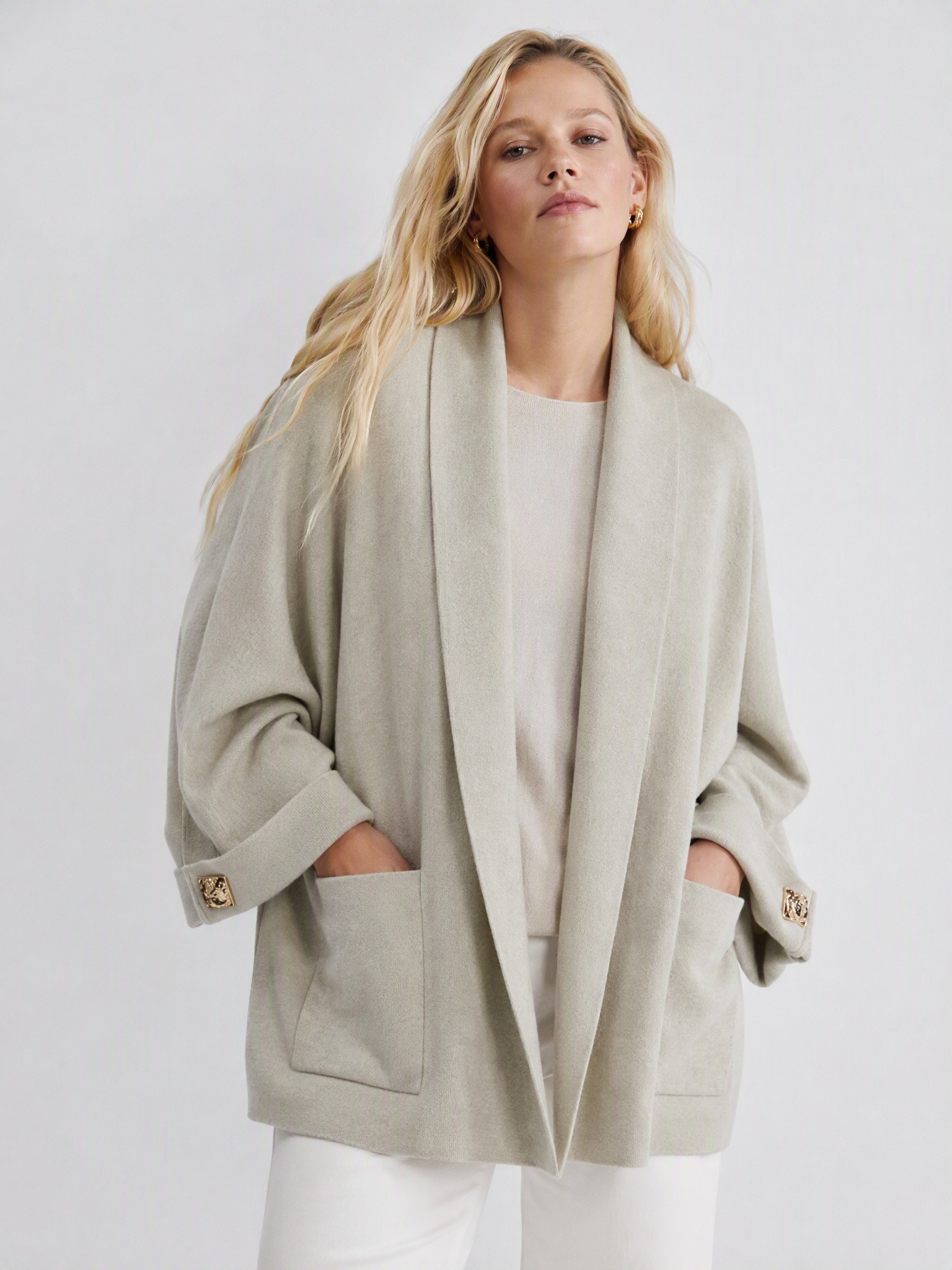 Wholesaler IT FASHION MODA - Women's heavy mid-length open cardigan