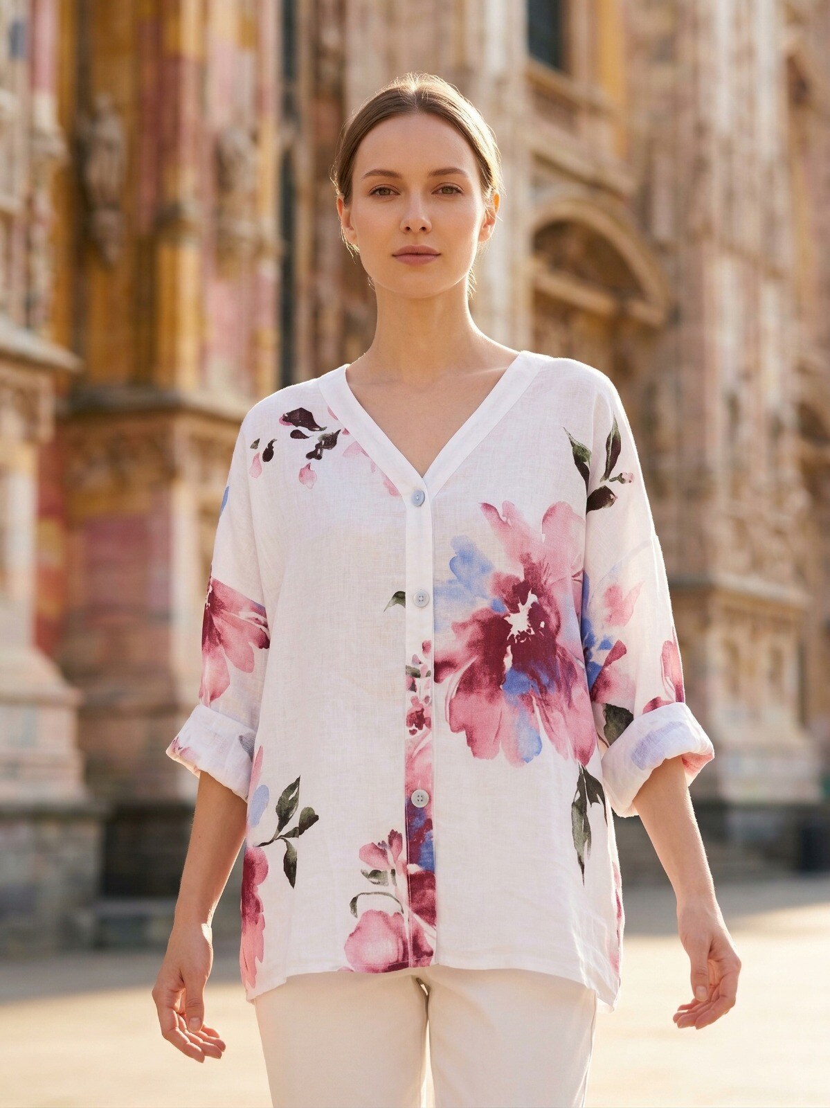 Wholesaler IT FASHION MODA - LINEN JACKET LENGTH 60CM WIDE