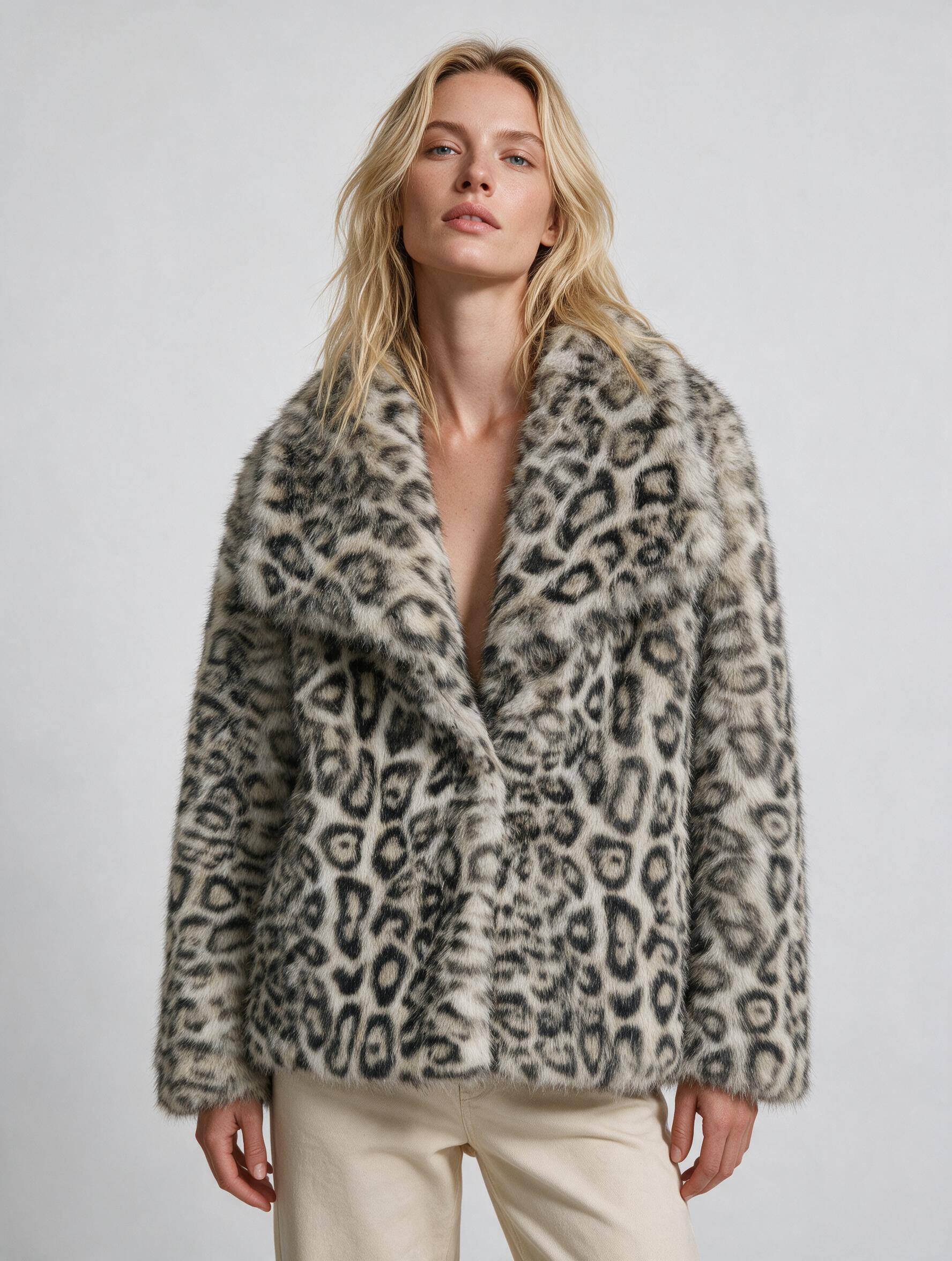 Wholesaler IT FASHION MODA - Women's fur jacket in large size