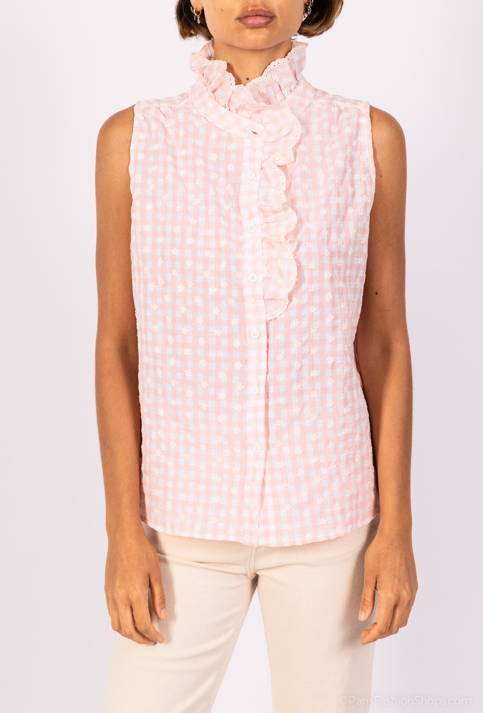 Wholesaler It Hippie - Sleeveless embroidered blouse