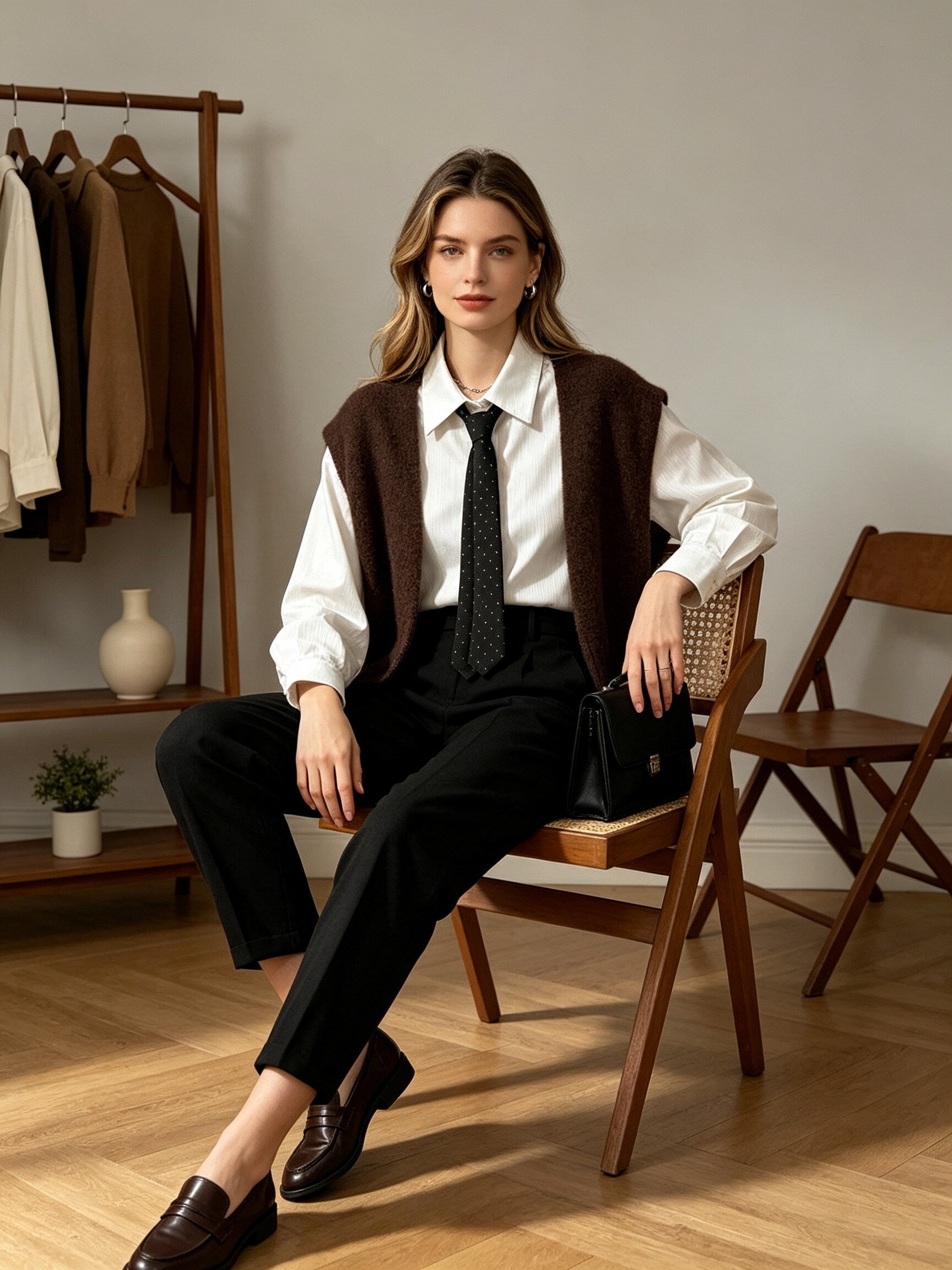 Großhändler IT MODA - Baumwollhemd mit gepunkteter Krawatte – Weiß