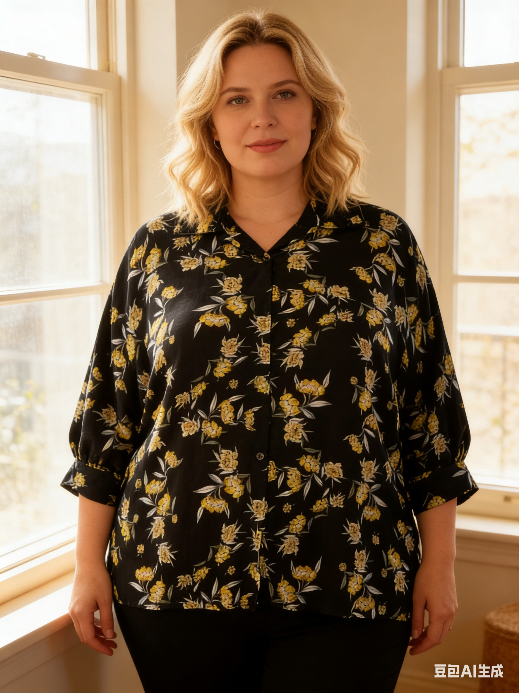 Grossiste Italian Style - CHEMISE OVERSIZE AVEC BOUTONS MANCHES TROIS QUARTS