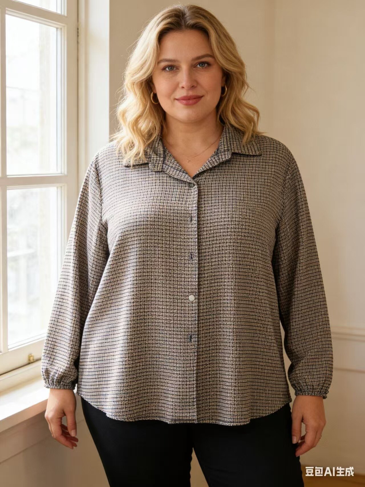 Grossista Italian Style - Camicia oversize maniche lunghe con bottoni con elastico