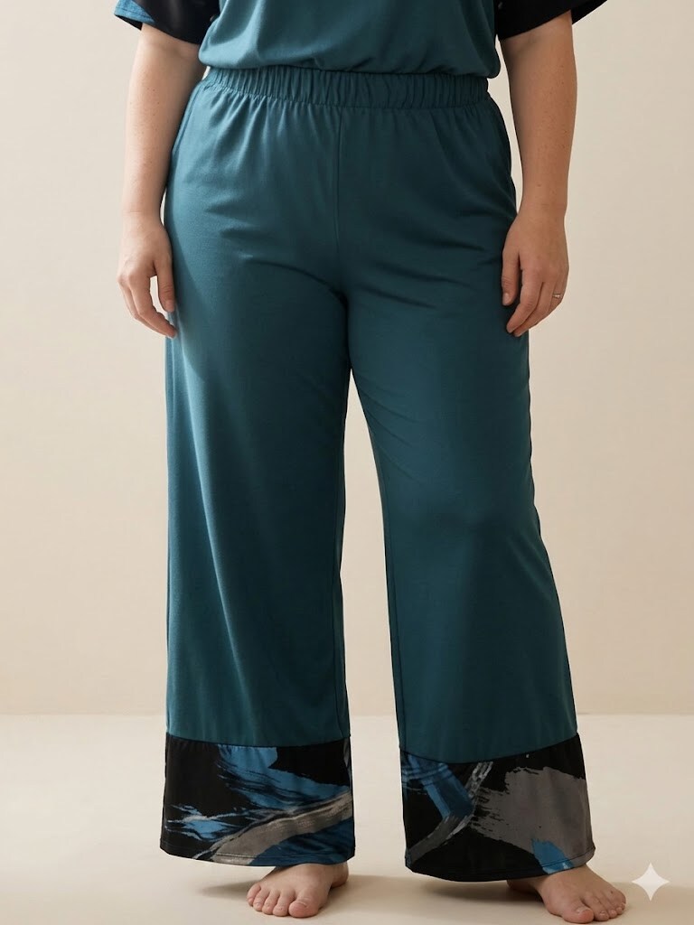 Wholesaler Italian Style - LONG TROUSERS WITH ELASTIC AND PRINTED INSERT ON THE HEM