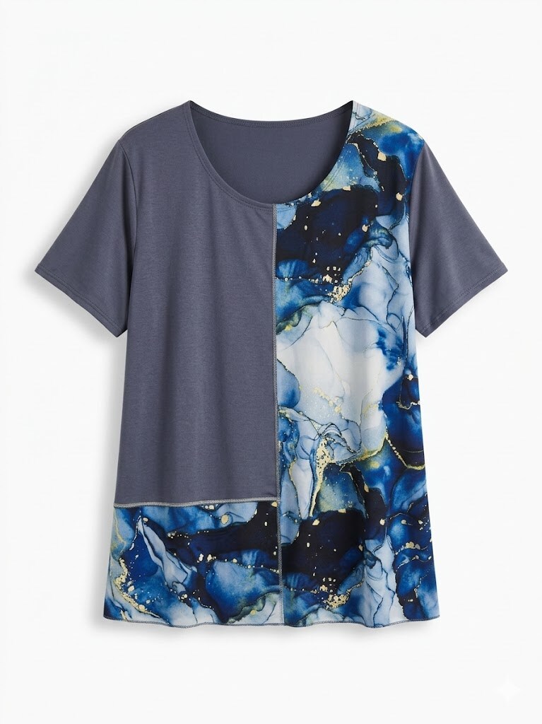 Wholesaler Italian Style - Short sleeve crew neck T-shirt Artistic pattern