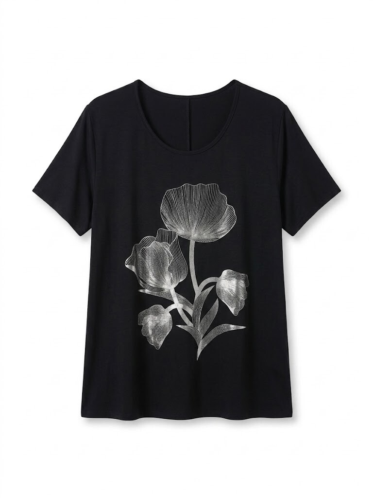 Wholesaler Italian Style - Short-sleeve crew neck T-shirt Floral pattern