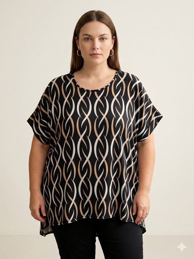 Wholesaler Italian Style - Short-sleeve crew neck T-shirt Artistic pattern