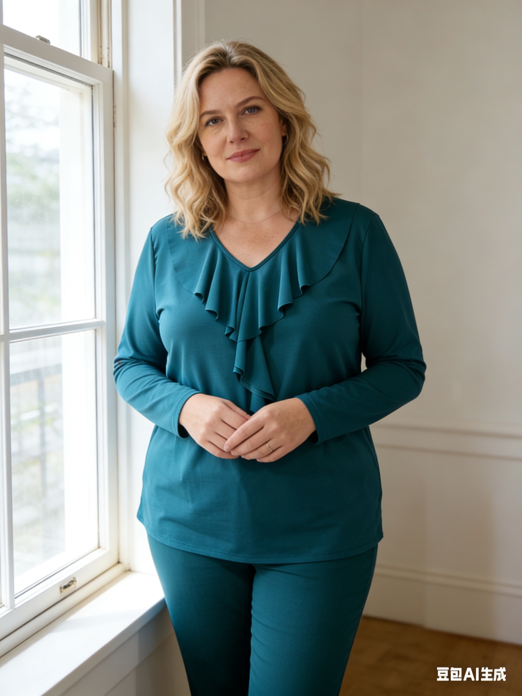 Grossiste Italian Style - Pull à col en V avec volants