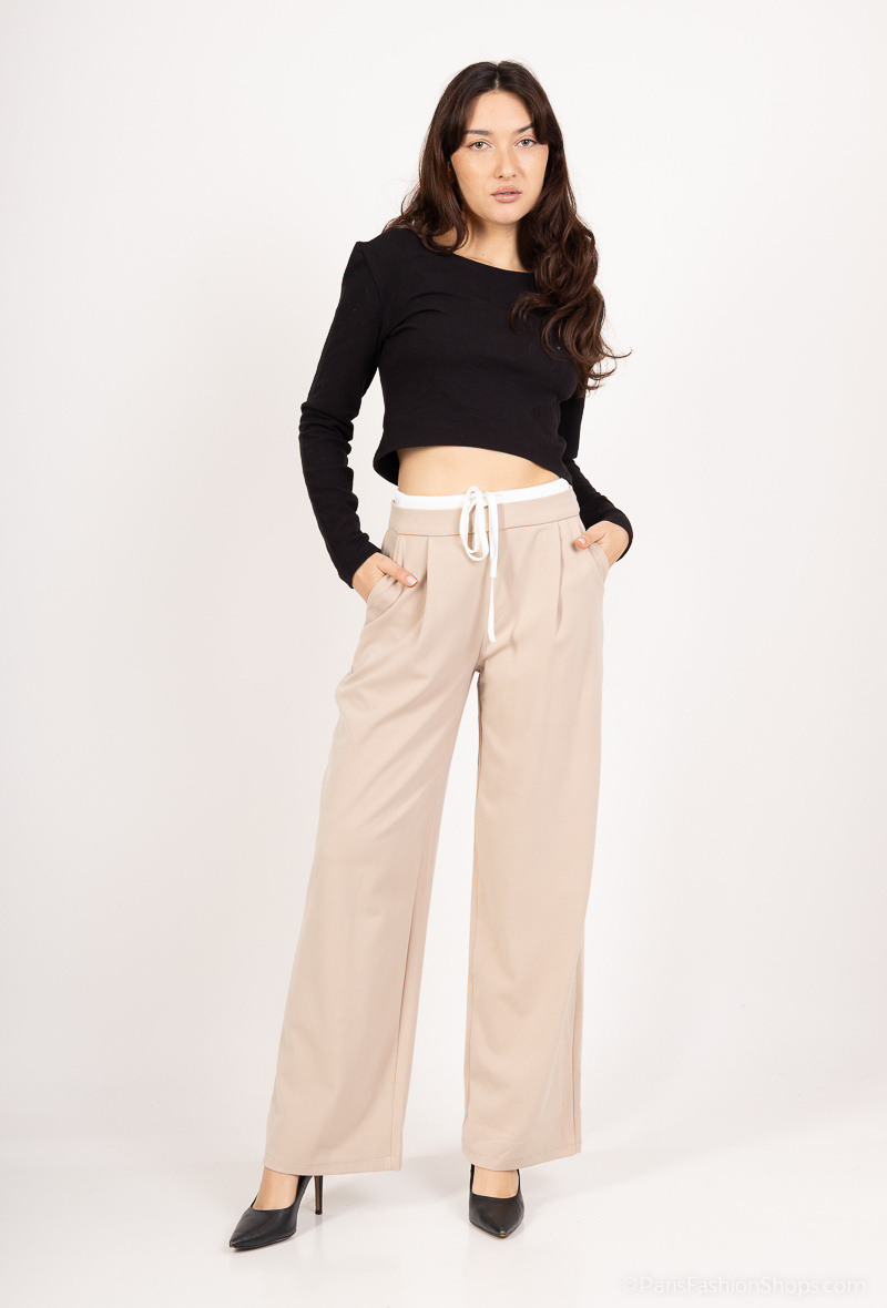 Jupe Balançoire Femme IVIVI Taille L - Beige Rayé - Bouton Devant - Très Bon état
