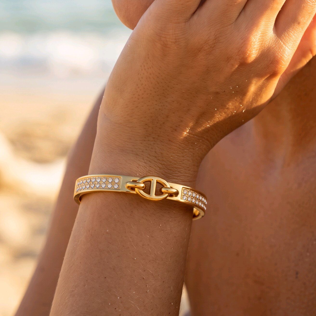 Grossiste J'AIME GEMME - BRACELET JONC EN ZIRCON