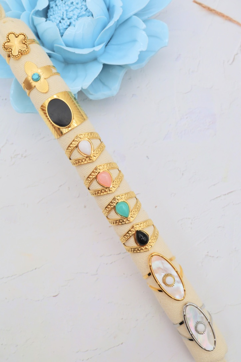 Wholesaler J'AIME GEMME - SET OF 9 RINGS