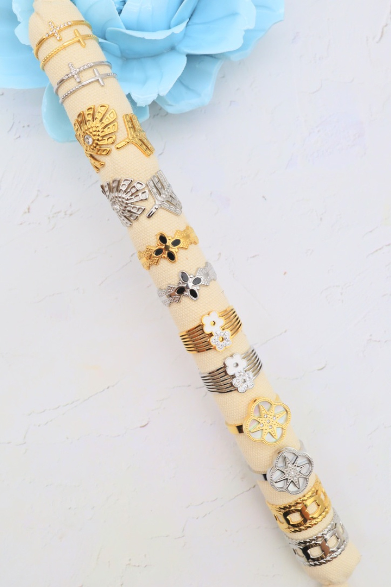 Wholesaler J'AIME GEMME - SET OF 12 RINGS
