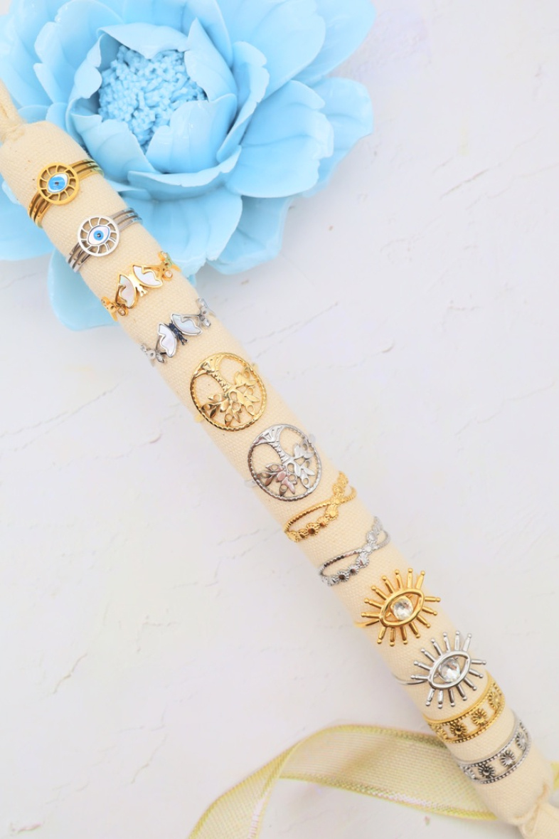 Wholesaler J'AIME GEMME - SET OF 12 RINGS