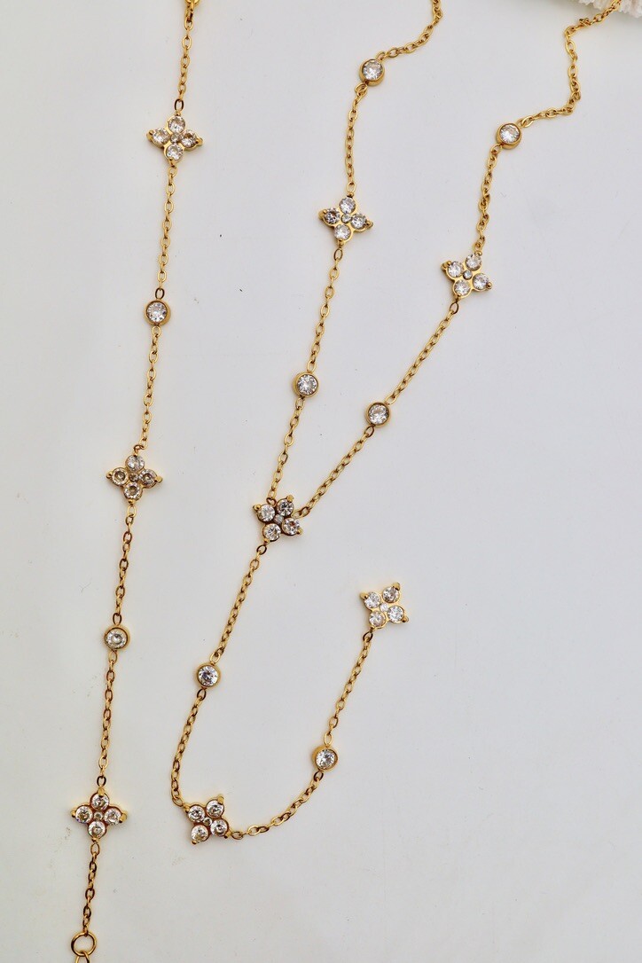Grossiste J'AIME GEMME - ENSEMBLE DE COLLIER ET BRACELET EN ZIRCONS