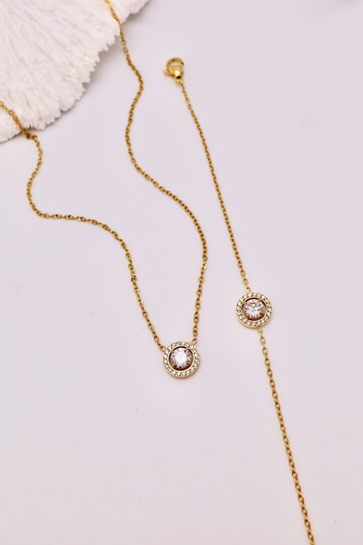 Grossiste J'AIME GEMME - ENSEMBLE DE COLLIER ET BRACELET EN SERTIS