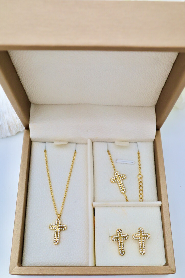 Wholesaler J'AIME GEMME - NECKLACE, BRACELET, AND EARRINGS SET IN A BOX