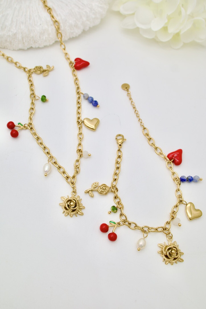 Wholesaler J'AIME GEMME - NECKLACE AND BRACELET SET