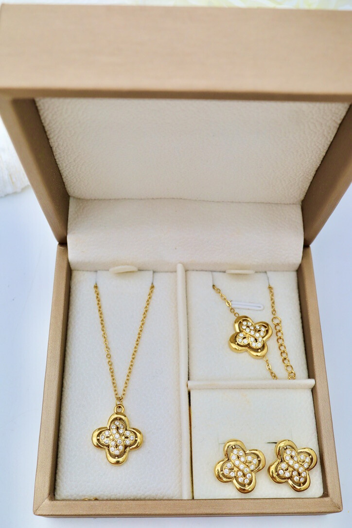 Wholesaler J'AIME GEMME - NECKLACE, BRACELET, AND EARRINGS SET IN A BOX