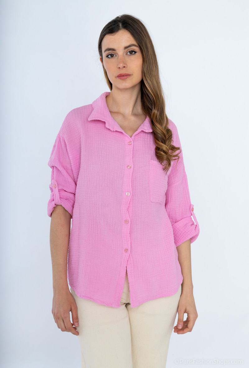 Wholesaler J&D Fashion - COTTON GAUZE SHIRT