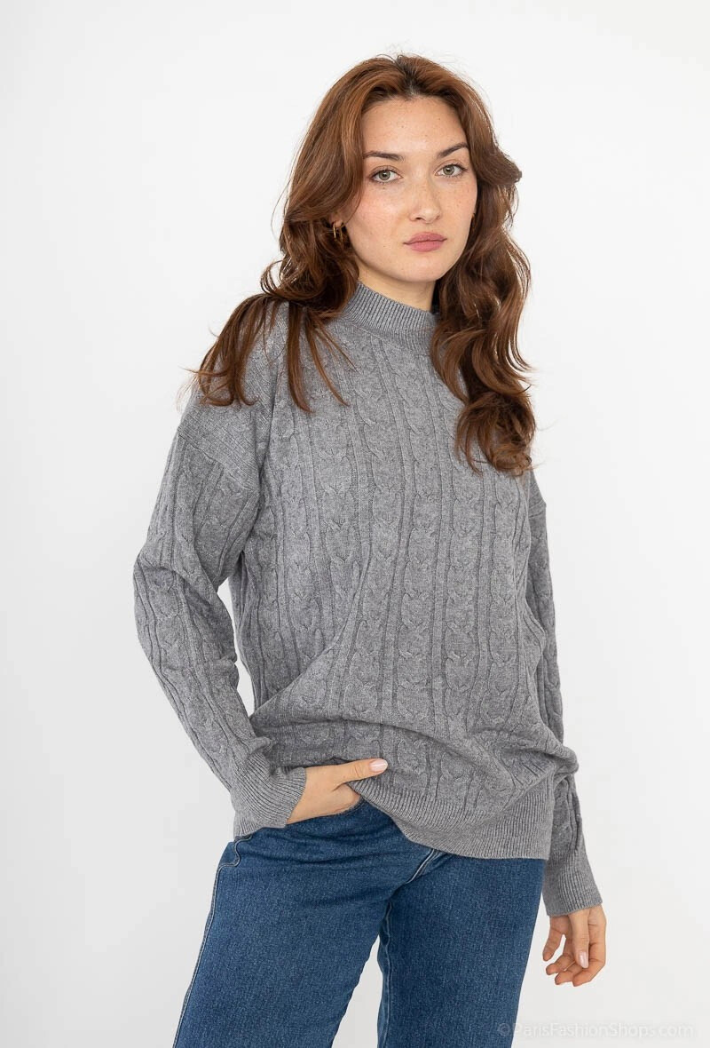 Wholesaler J&D Fashion - Ribbed sweater with metallized threaads